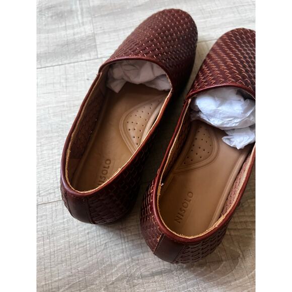 NEW Nisolo Alejandro slip on leather shoe woven brandy 10.5 main image 11